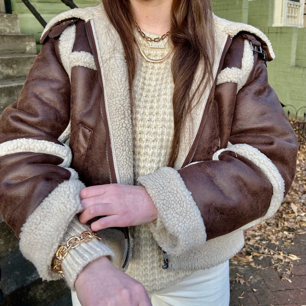 Brown fur winter coat
